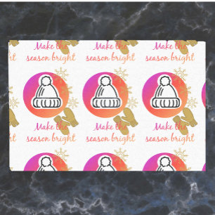 Papel De Seda Bonito Gorra y Mittens Winst Season Bright