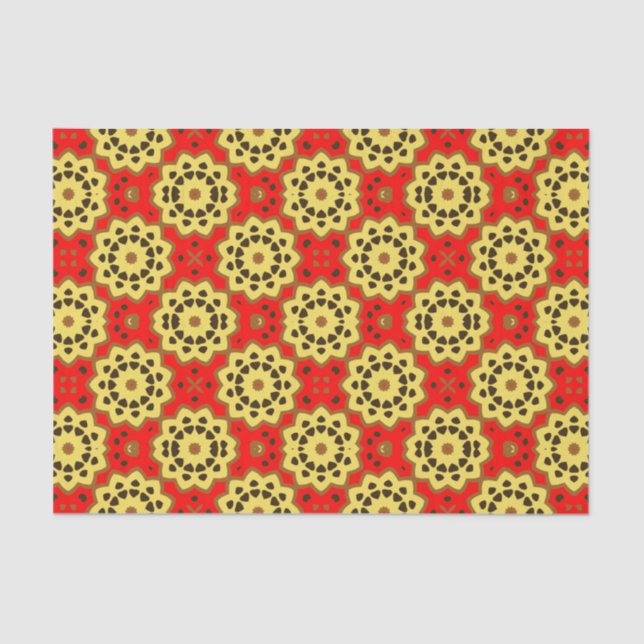 Papel De Seda Bonito Moda Boho Patrón geométrico mosaico (Anverso)