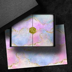 Papel De Seda Bonito Pastel Agate   Vena acuarela Purpurina de o