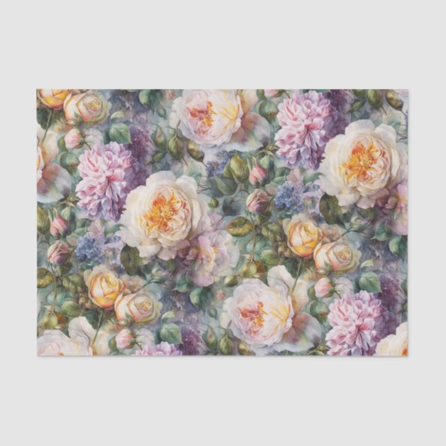 Papel De Seda Bonito Pastel Flowers (Anverso)