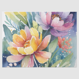 Papel De Seda Bonito Pastel Watercolor Florals