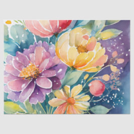 Papel De Seda Bonito Pastel Watercolor Florals