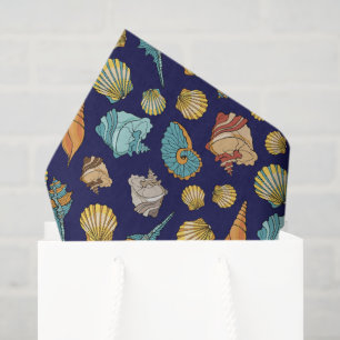 Papel De Seda bonito patrón de baldosas de conchas marinas