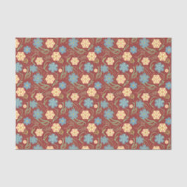 Papel De Seda Bonito patrón floral moderno - rojo