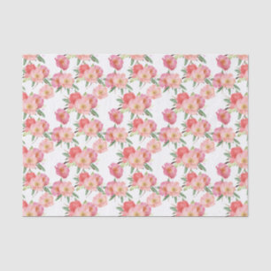Papel De Seda Bonito Pink Garden Flores Acuarela