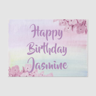 Papel De Seda Bonito Pink Hydrangea Watercolor