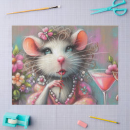 Papel De Seda Bonito Rat Lady con un desenlace de Martini