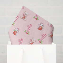 Papel De Seda Bonito Rosa Gingham, Bunnies y Osos!