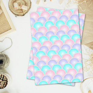 Papel De Seda bonito rosa morado aqua balanzas de sirena azul pa