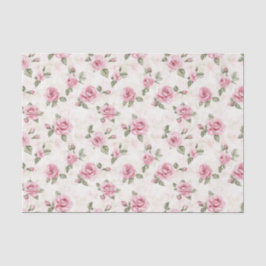 Papel De Seda Bonito Rosa Roses Floral Brillante