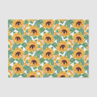 Papel De Seda Bonito Sunflower Patrón amarillo y verde