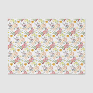 Papel De Seda Bonito Tan Floral