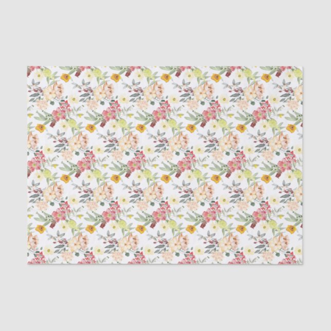 Papel De Seda Bonito Tan Floral (Anverso)