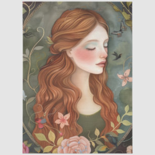 Papel De Seda Bonito Victoriana Lady Whimsical Wildflowers