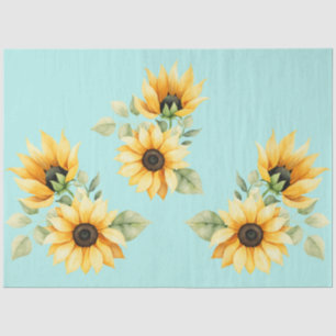 Papel De Seda Bonitos girasoles de fondo Verde azulado