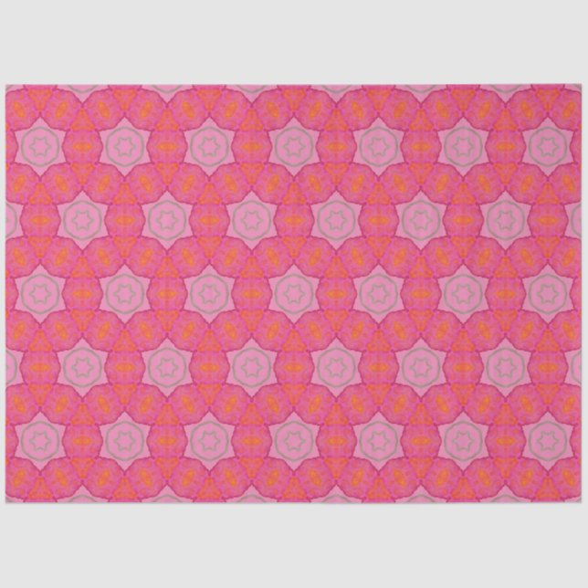Papel De Seda Bonitos Stars Rosy Pink y Naranja (Anverso)