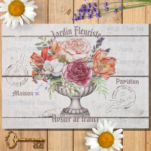 Papel De Seda Bonjour de madera rústica elegante Decoración