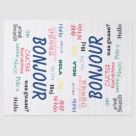 Papel De Seda Bonjour Hello Languages World Travel Colorful