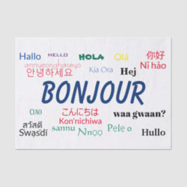 Papel De Seda Bonjour Hello Languages World Travel Colorful