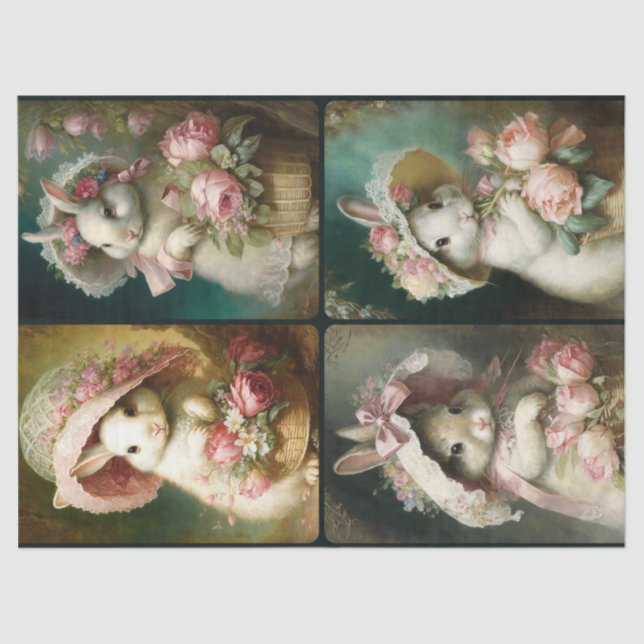Papel De Seda Bonnet Bunnies Tissue Paper (Anverso)