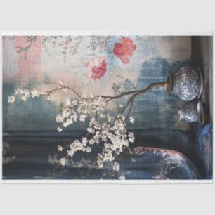 Papel De Seda Bonsái floral oriental vida quieta