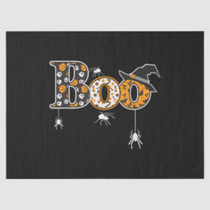 Papel De Seda Boo Con Arañas Y Gorra De Brujas Halloween