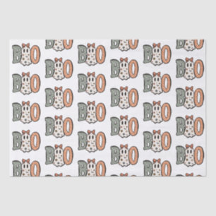 Papel De Seda Boo Ghost Naranja Green Cute White Halloween