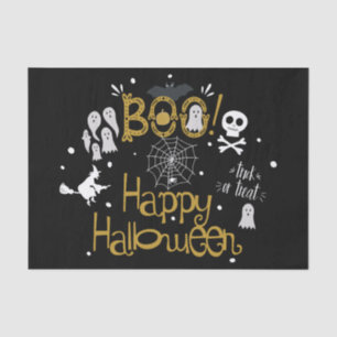 Papel De Seda Boo Happy Halloween Whimsical Personalizado Regalo