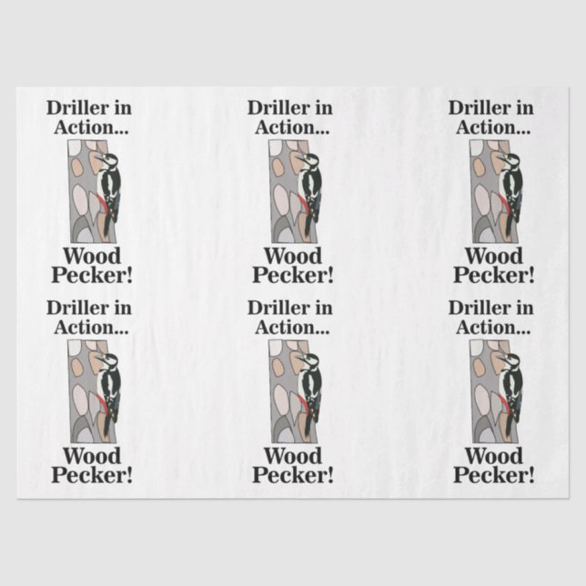 Papel De Seda Boodpecker Bird Funny Birthday (Anverso)