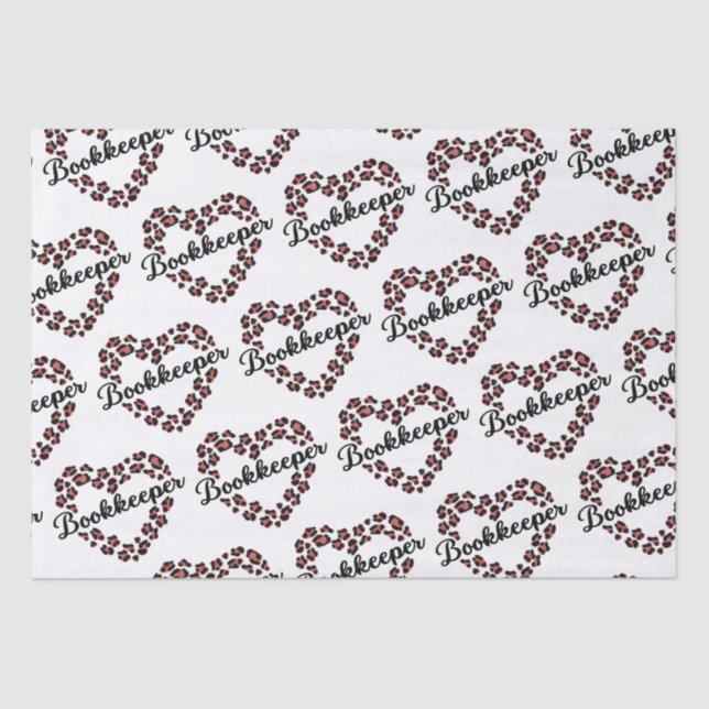 Papel De Seda Bookkeeper Leopard Heart Frame White (Anverso)