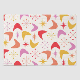 Papel De Seda Boomerang de mediados del siglo XX con coloridas e