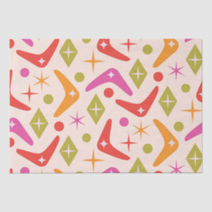 Papel De Seda Boomerangs coloridos de mediados de siglo con diam