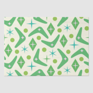 Papel De Seda Boomerangs Verdes de Estilo Mediocre del Siglo con