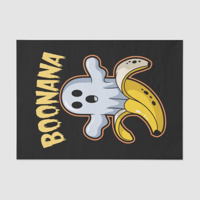 Papel De Seda Boonana Fantasma Lindo Plátano Halloween (Anverso)