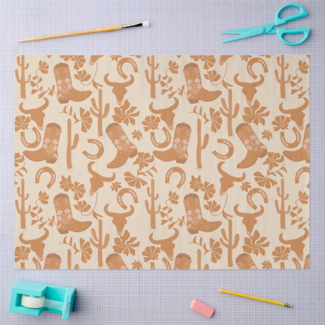 Papel De Seda Boots de vaqueros rústicos del país del tono de la (Artesanía)