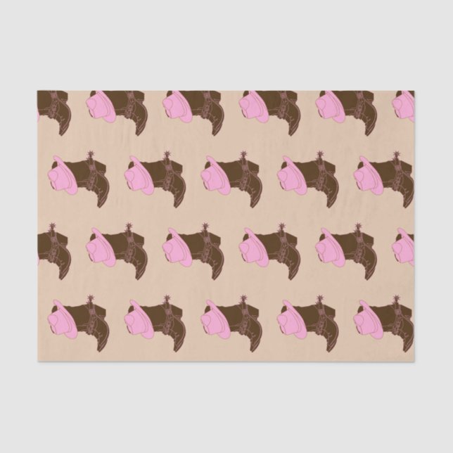 Papel De Seda Boots y Gorra rosado contra las vacas rusas occide (Anverso)