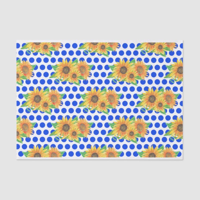 Papel De Seda Bordados florales de girasol (Anverso)