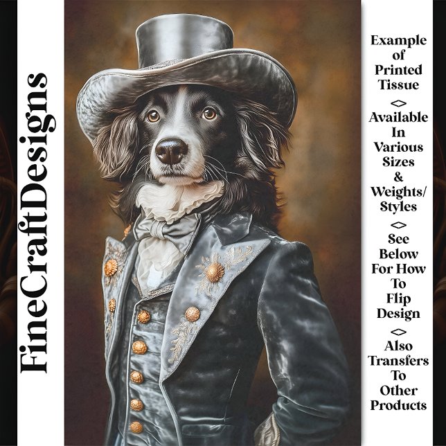 Papel De Seda Borde Collie Gray Victorian Outfit CF5 Decoupage (Subido por el creador)
