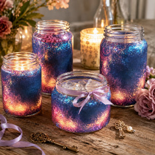 Papel De Seda Borde de Nebulosa Celeste con Filigrana Magenta Do