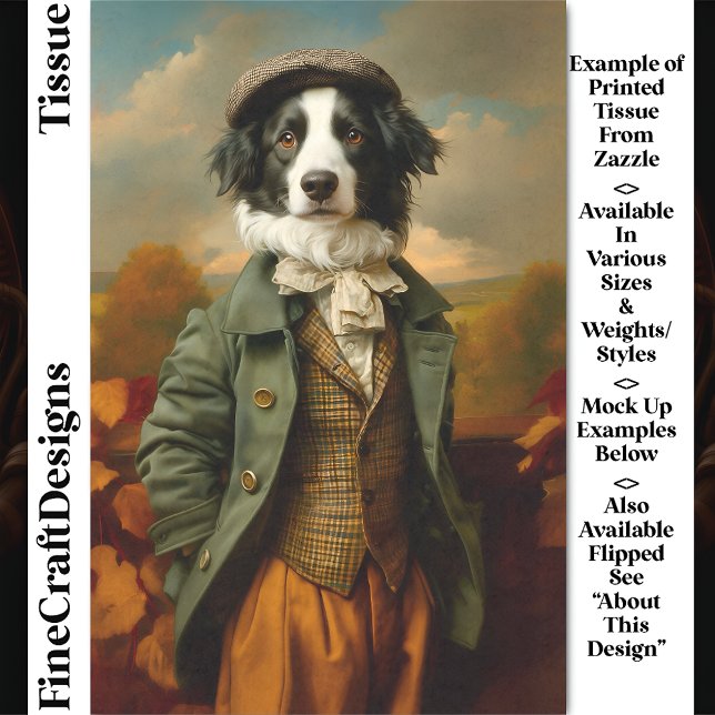 Papel De Seda Border Collie Perro En Otoño DV9L Decoupage (Subido por el creador)