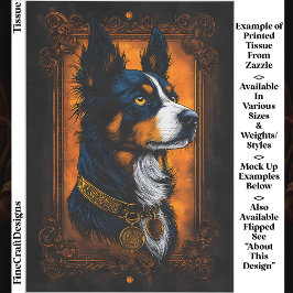 Papel De Seda Border Collie Real Ornate Marco EF3R Decoupage