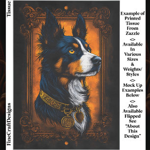 Papel De Seda Border Collie Real Ornate Marco EF3R Decoupage