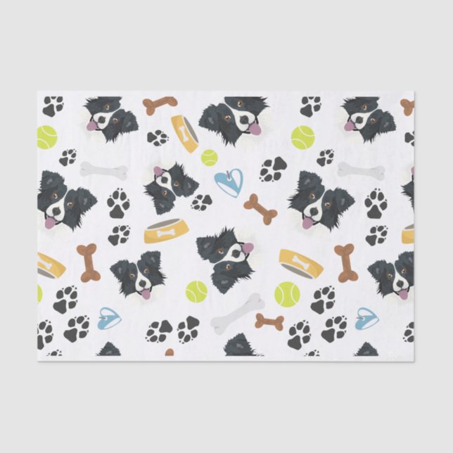 Papel De Seda Border collie sonriente del perro (Anverso)