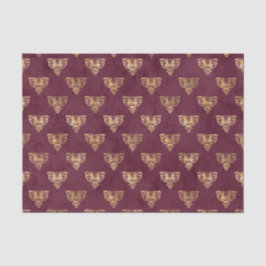 Papel De Seda Borgoña mítica y oro