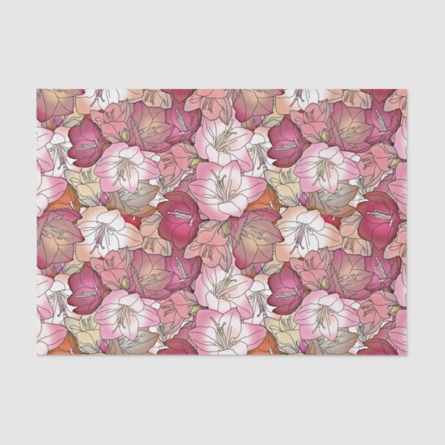 Papel De Seda Borgoña y papel seda rosado del hibisco (Anverso)