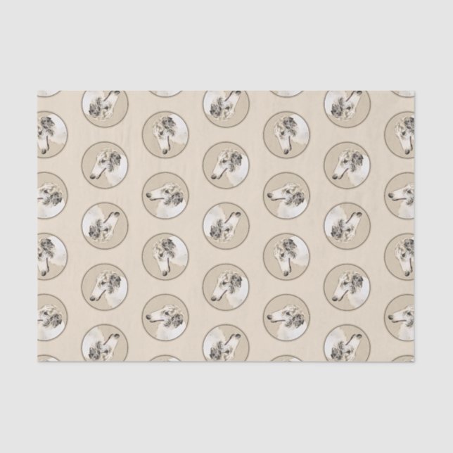 Papel De Seda Borzoi Silver Brindle Pintura de perro lobo (Anverso)