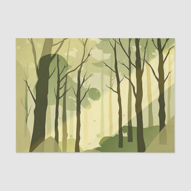 Papel De Seda Bosque abstracto con luz difusa (Anverso)