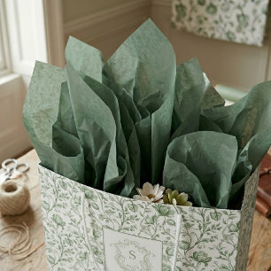 Papel De Seda Bosque Artesanal Verde Lujo Color Sólido