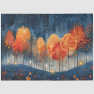 Papel De Seda Bosque Caprichoso Durante el Otoño Decoupage