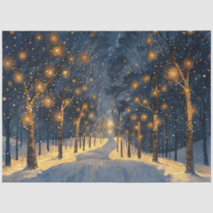 Papel De Seda Bosque caprichoso durante la deshielo invernal